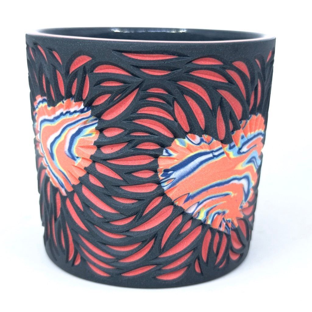 Preorder* Black Heart Starburst- 5 Color Hearts on 3-Layer Carved Tumbler* ship in 4-6 weeks