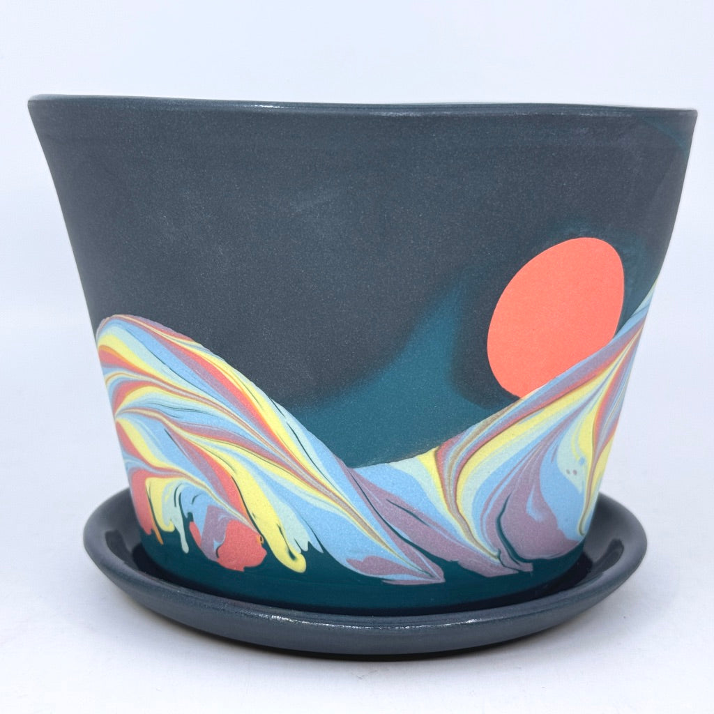 Teal Mountain Stardust Planter (2 size options) *Preorder ship in 4-6 weeks*