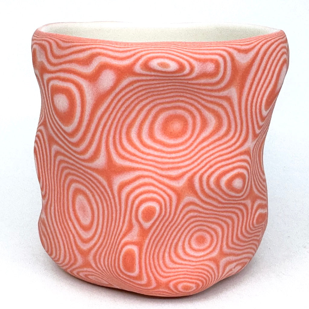 White and Coral 25-Layer Topography - Functional Fine Art Tumbler (2024)