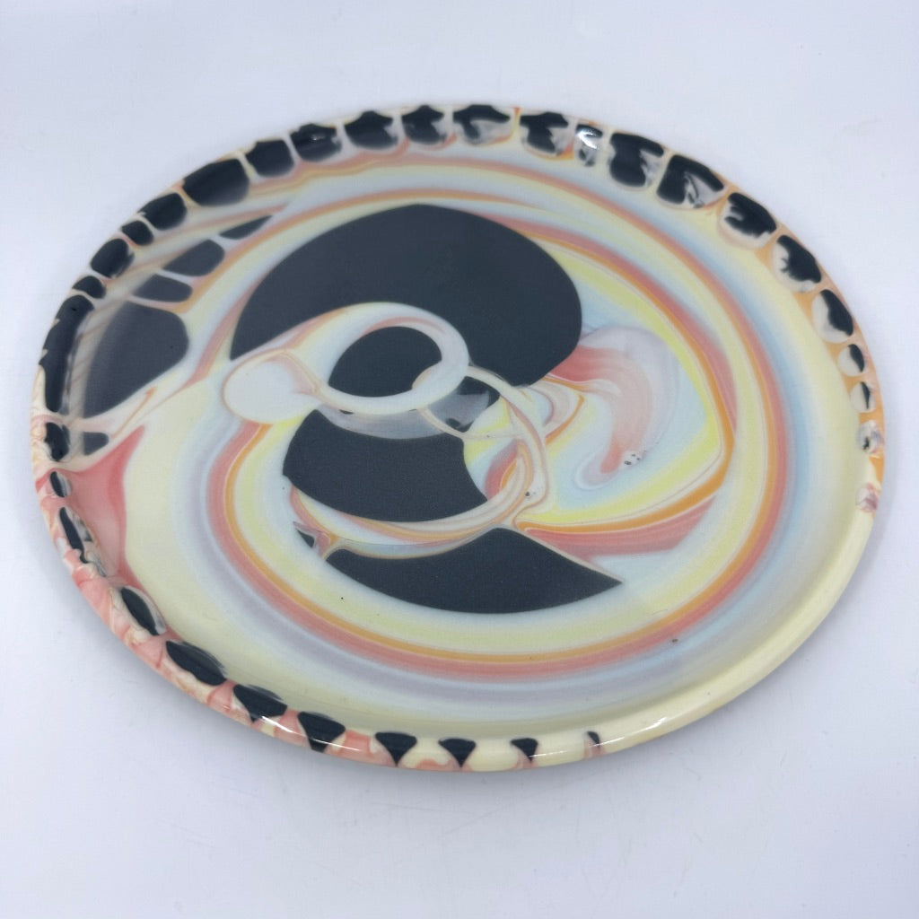 Black Splash Swirls Plate (2 Size options) *Preorder ship in 4-6 weeks*