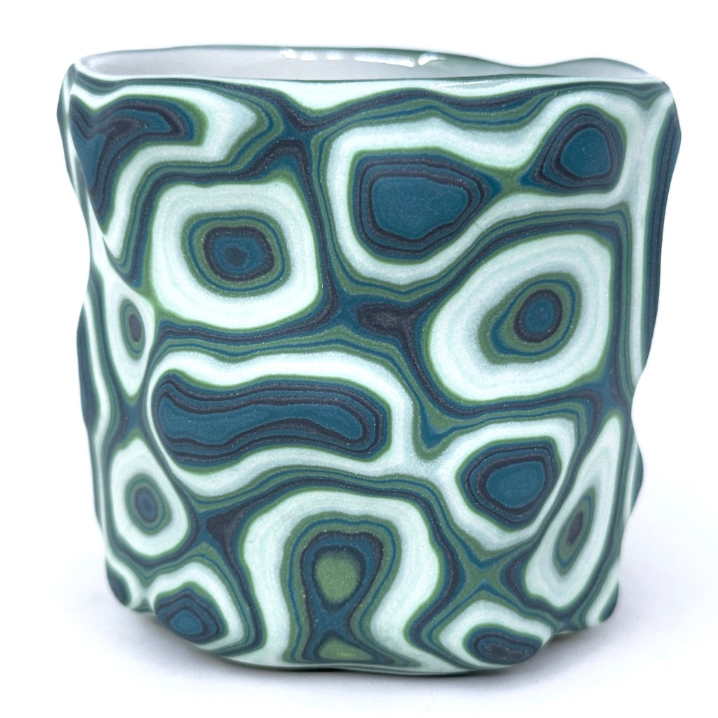 Malachite Test #2-  27-Layer Topo Carving Functional Fine Art Tumbler (comes with rock)