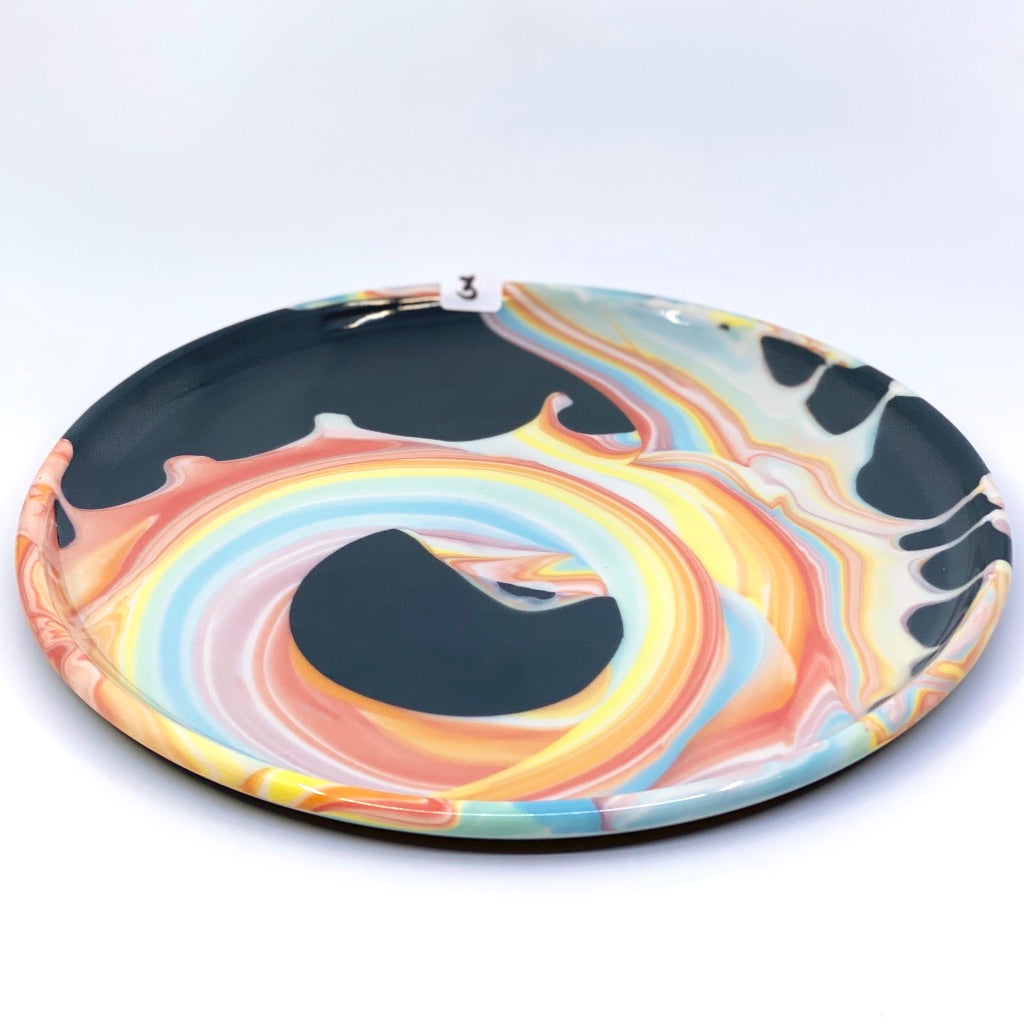 Black Splash Swirls Plate (2 Size options) *Preorder ship in 4-6 weeks*