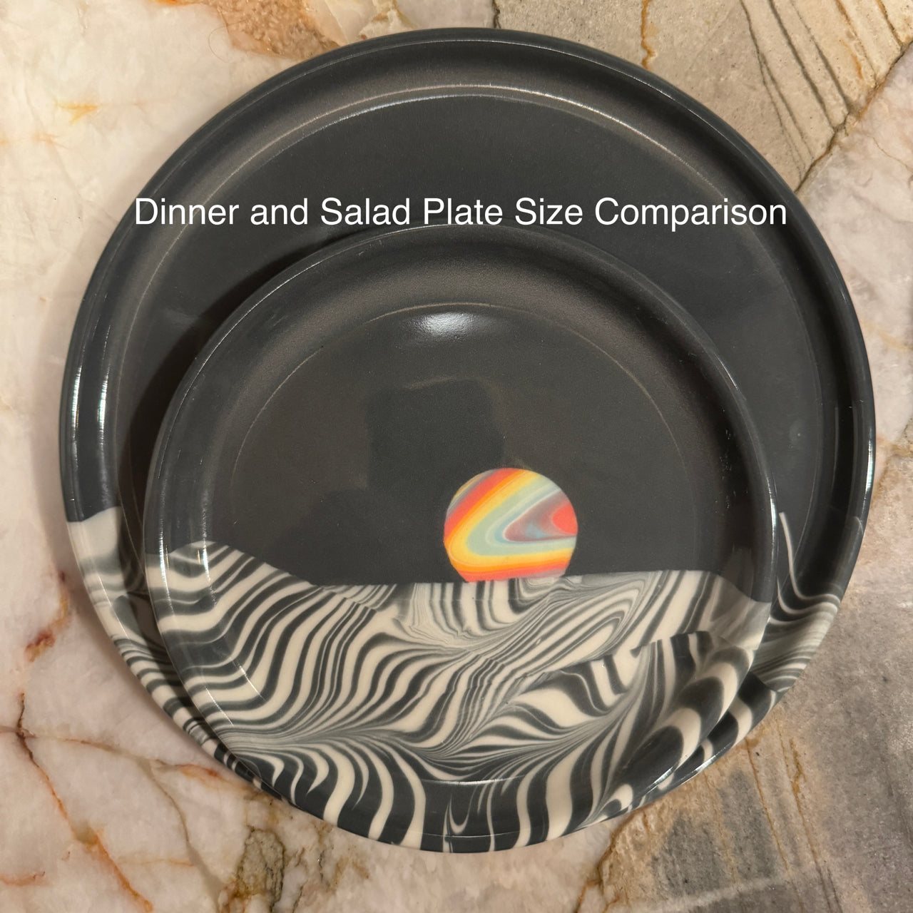 B&W Landscape w/ Rainbow Moon Plate (2 Size options) *Preorder ship in 4-6 weeks*