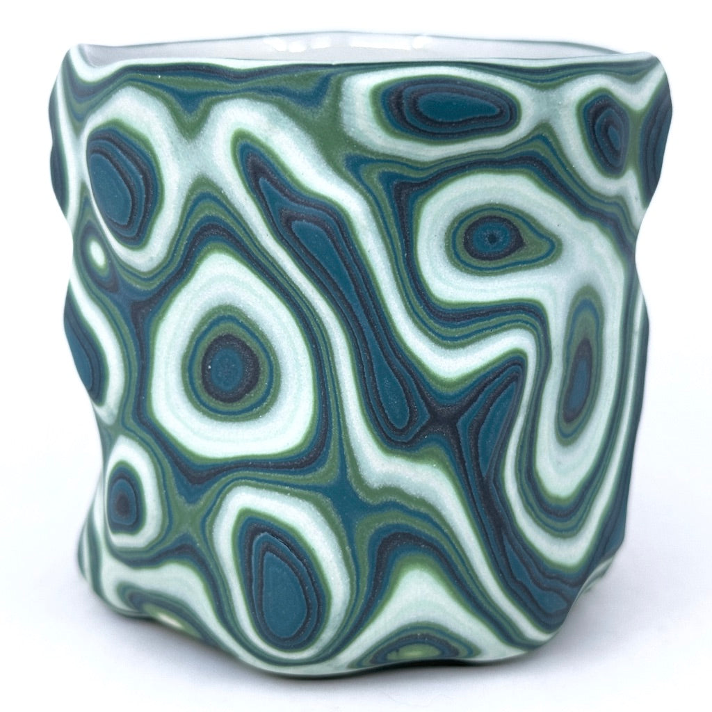 Malachite Test #2-  27-Layer Topo Carving Functional Fine Art Tumbler (comes with rock)