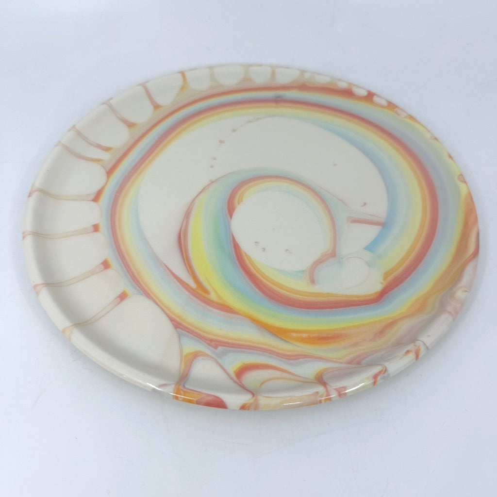 White Splash Swirls Plate (2 Size options) *Preorder ship in 4-6 weeks*