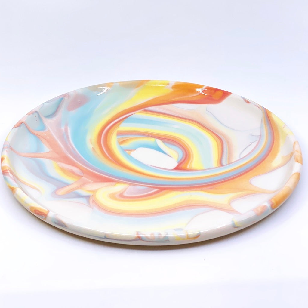 White Splash Swirls Plate (2 Size options) *Preorder ship in 4-6 weeks*