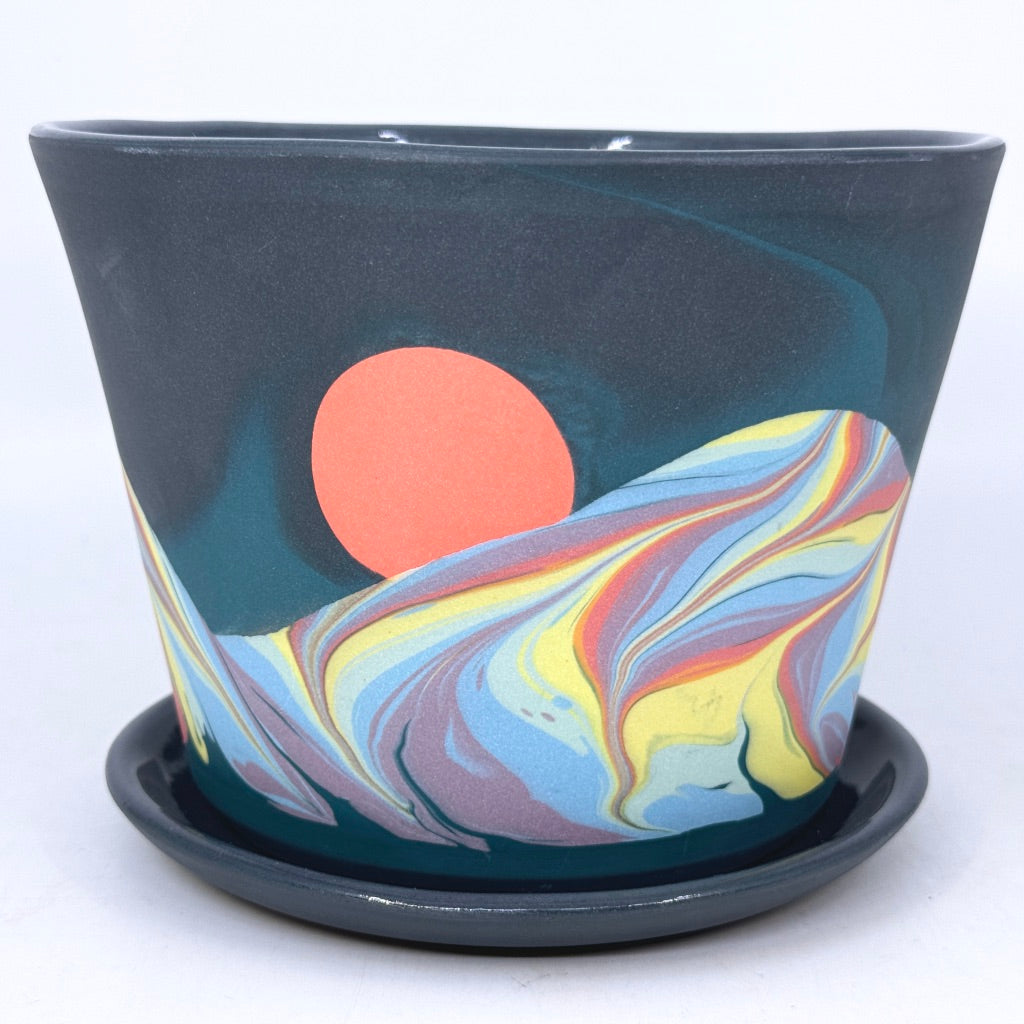 Teal Mountain Stardust Planter (2 size options) *Preorder ship in 4-6 weeks*