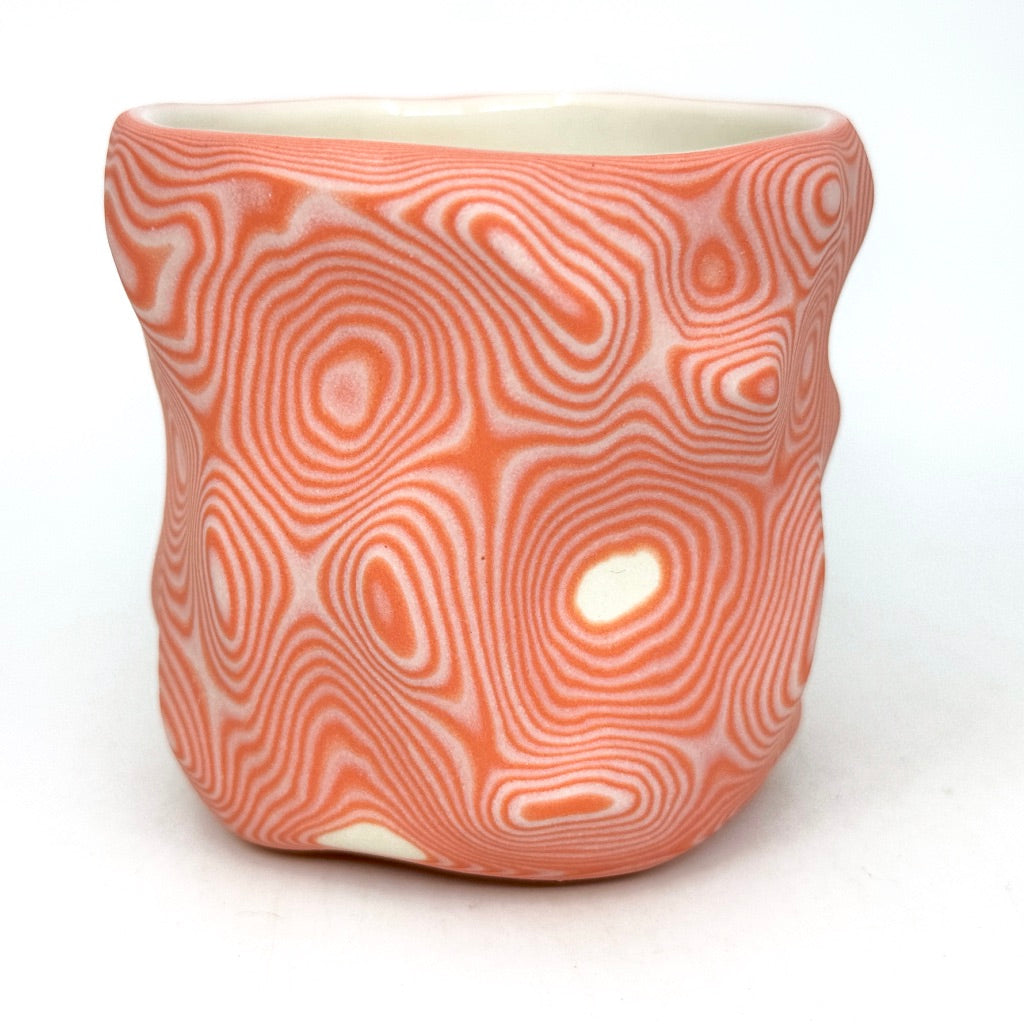 White and Coral 25-Layer Topography - Functional Fine Art Tumbler (2024)