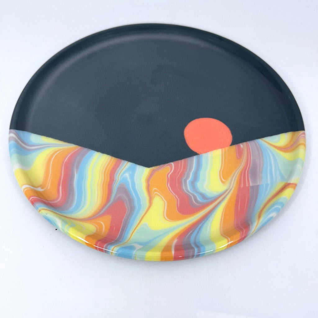 Rainbow Landscape w/ Coral Moon Plate (2 Size options) *Preorder ship in 4-6 weeks*