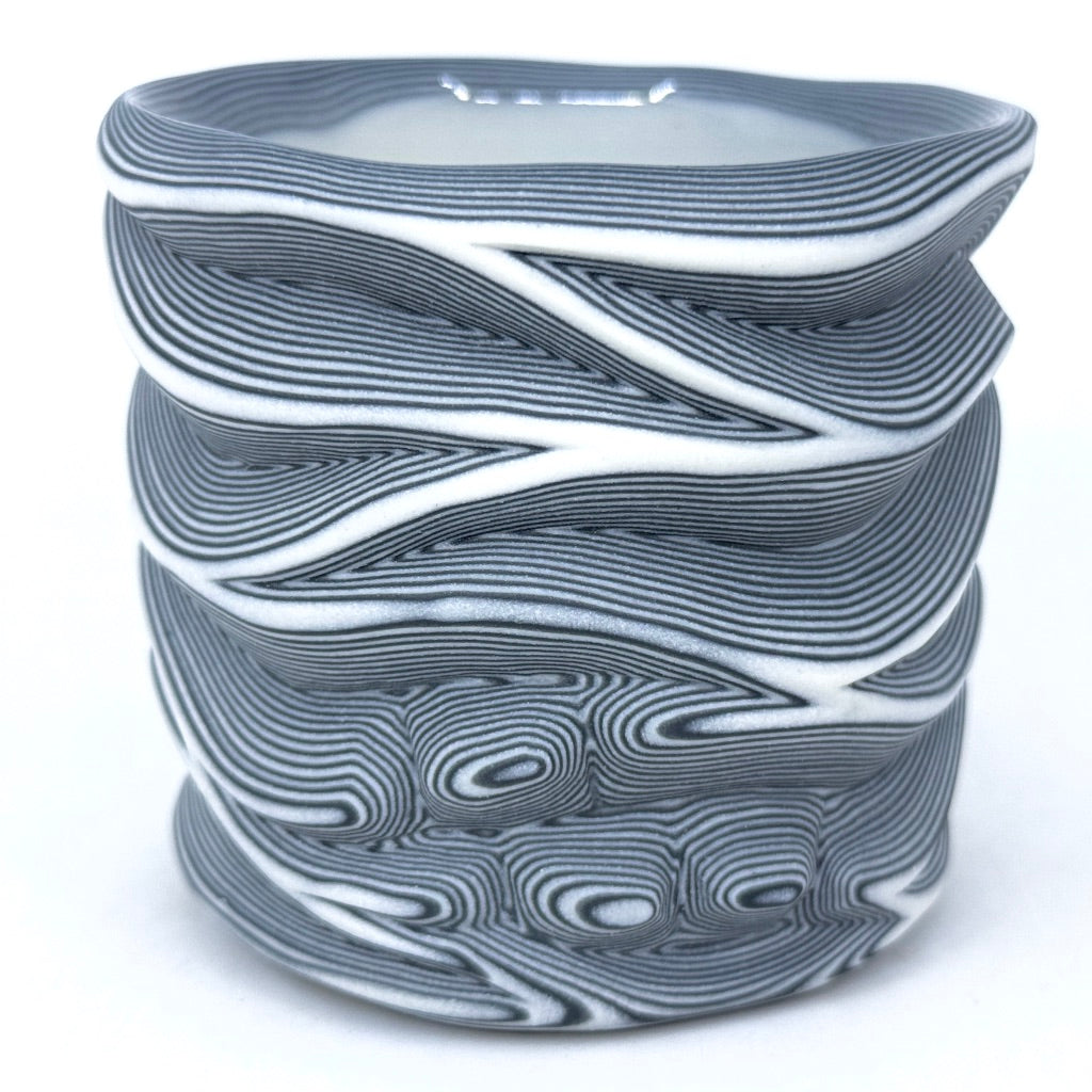 Black & White 27-Layer Flow w/ Erosion - Functional Fine Art Tumbler (2025)