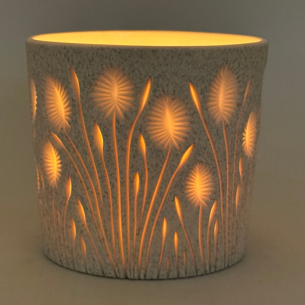 Botanical Carved Speckled Luminary *Made to Order* Ship for Holidays