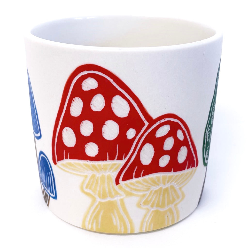 Colorful Shrooms Tumbler- Sgraffito by Katie Kelly *Preorder* Ship in 4-6 weeks