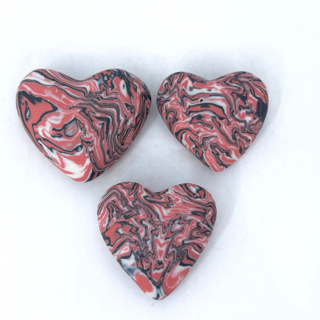 Porcelain Heart Rock made from 3-Layer Extras (sold individually, 3 available ready to ship)