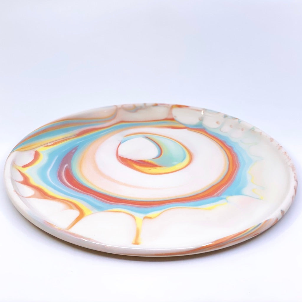 White Splash Swirls Plate (2 Size options) *Preorder ship in 4-6 weeks*