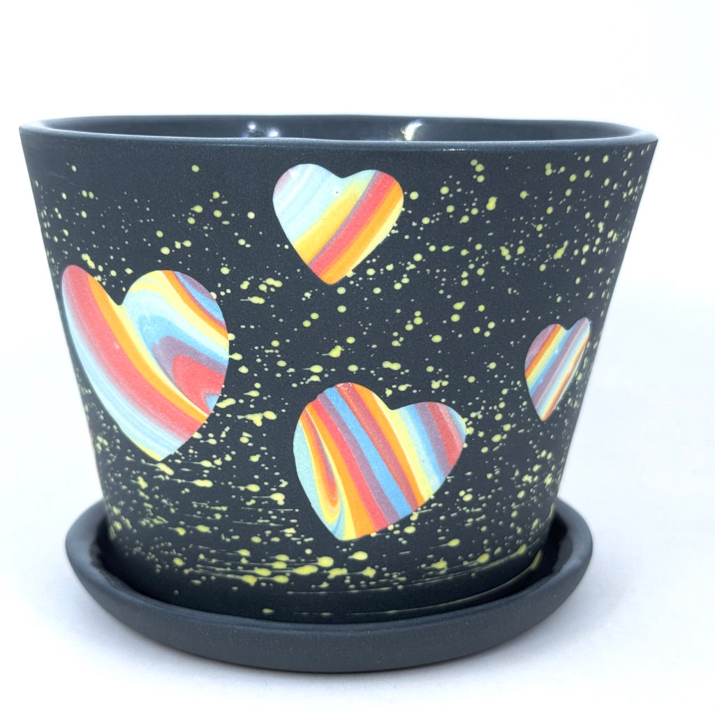 Cosmic Love Small Planter w/ Dish  **Ready to Ship**