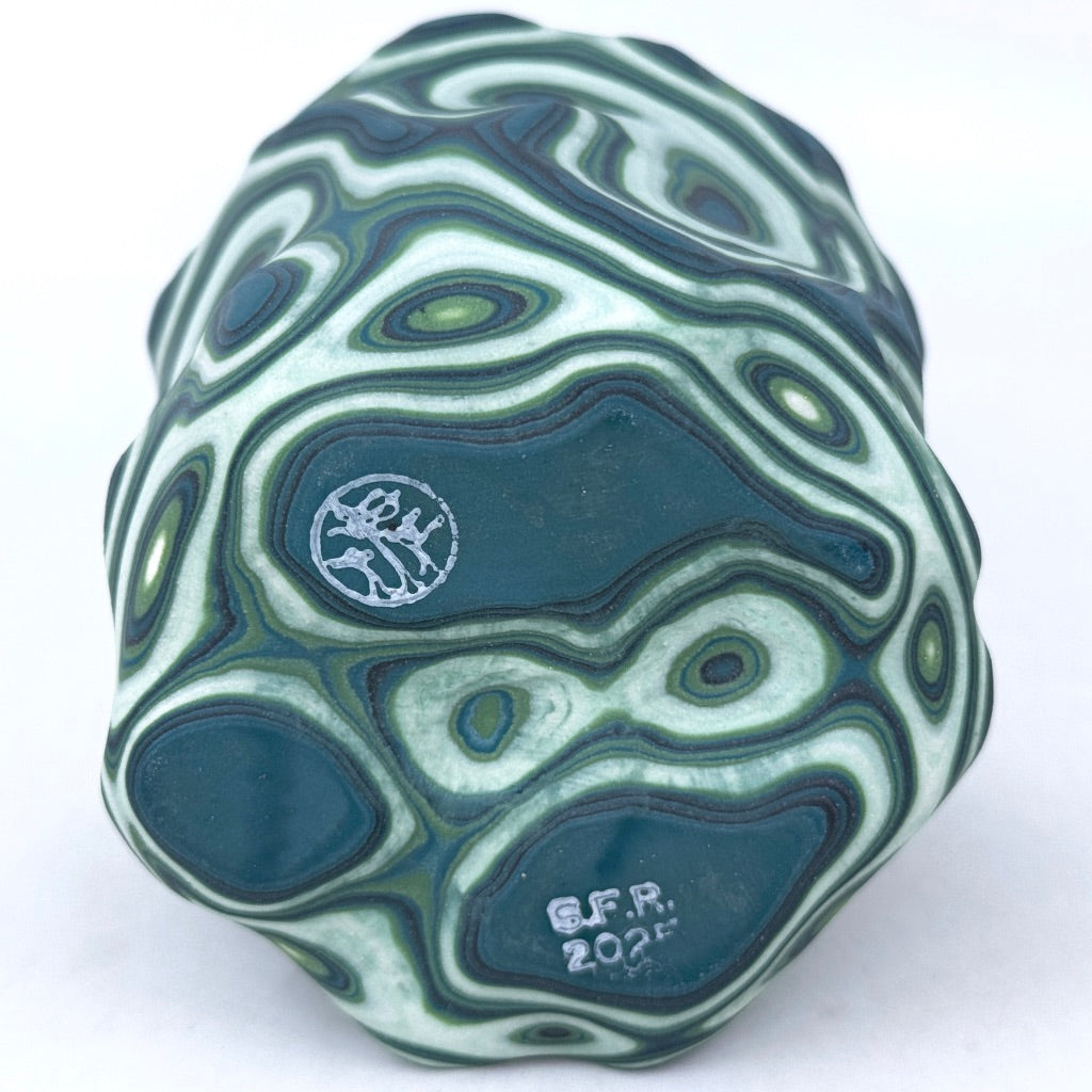 Malachite Test #2-  27-Layer Topo Carving Functional Fine Art Tumbler (comes with rock)