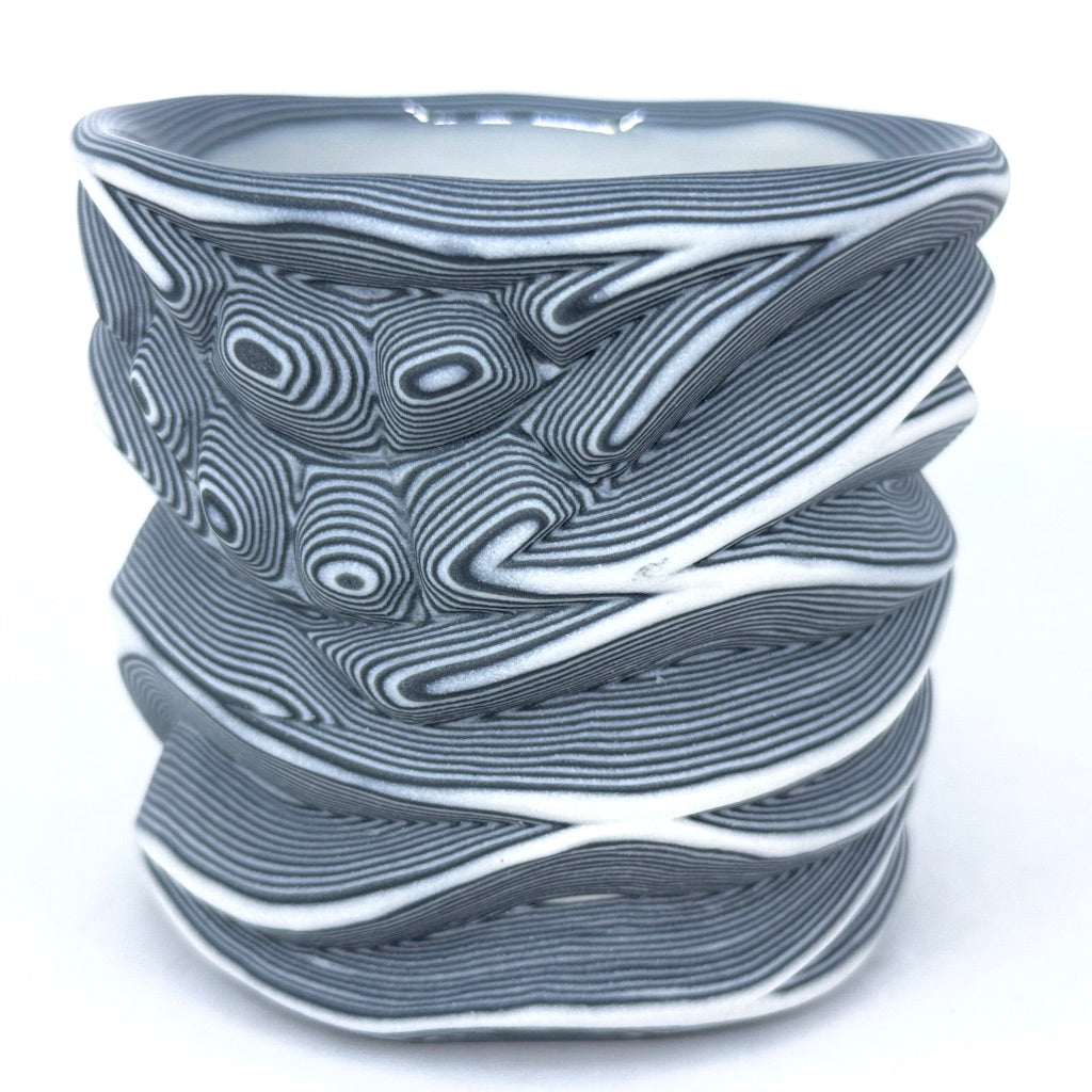 Black & White 27-Layer Flow w/ Erosion - Functional Fine Art Tumbler (2025)