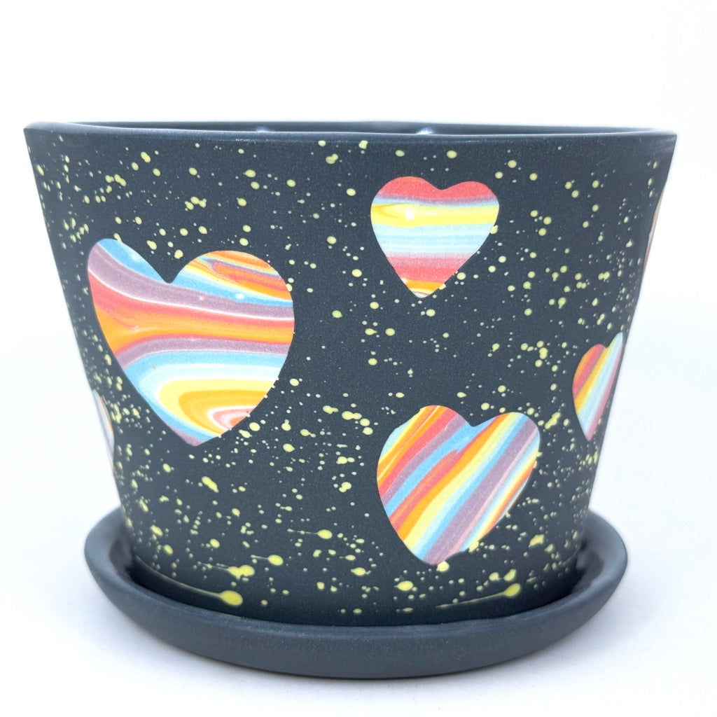 Cosmic Love Small Planter w/ Dish  **Ready to Ship**