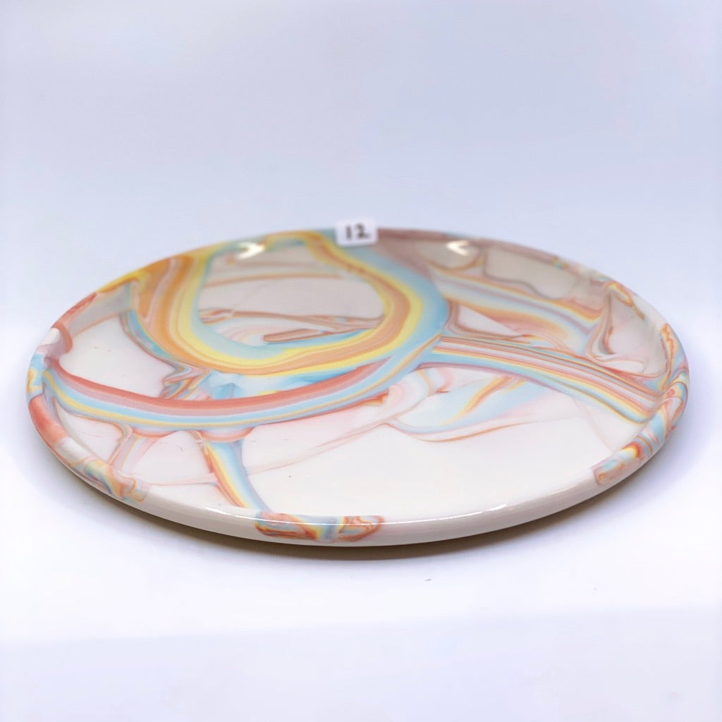 White Splash Swirls Plate (2 Size options) *Preorder ship in 4-6 weeks*