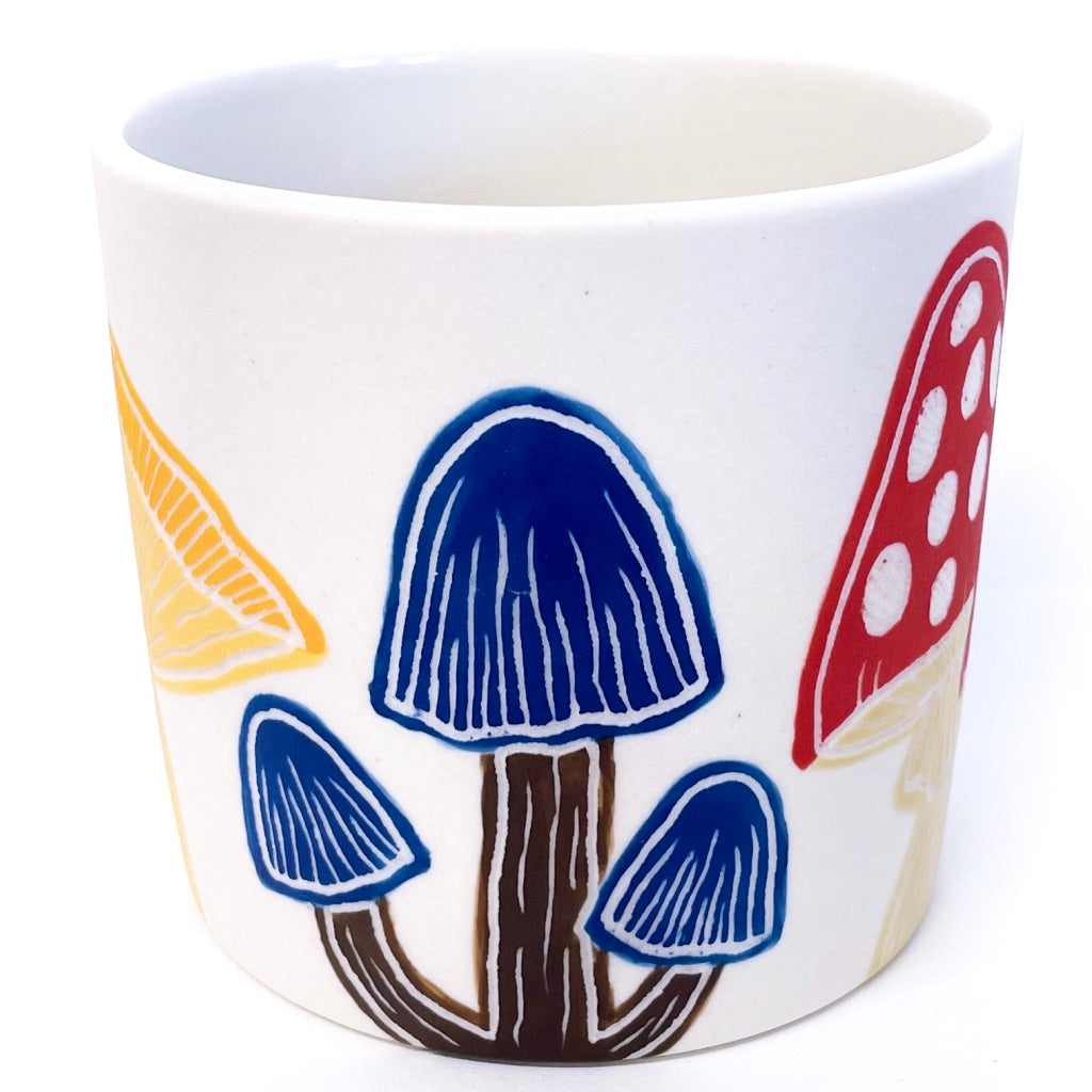 Colorful Shrooms Tumbler- Sgraffito by Katie Kelly *Preorder* Ship in 4-6 weeks