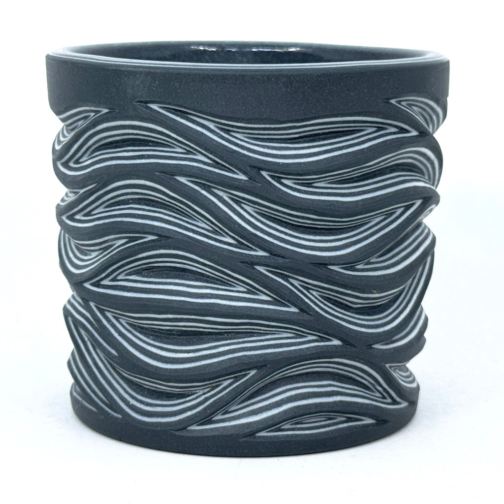 Black and White Flow Carving 7-Layer Tumbler