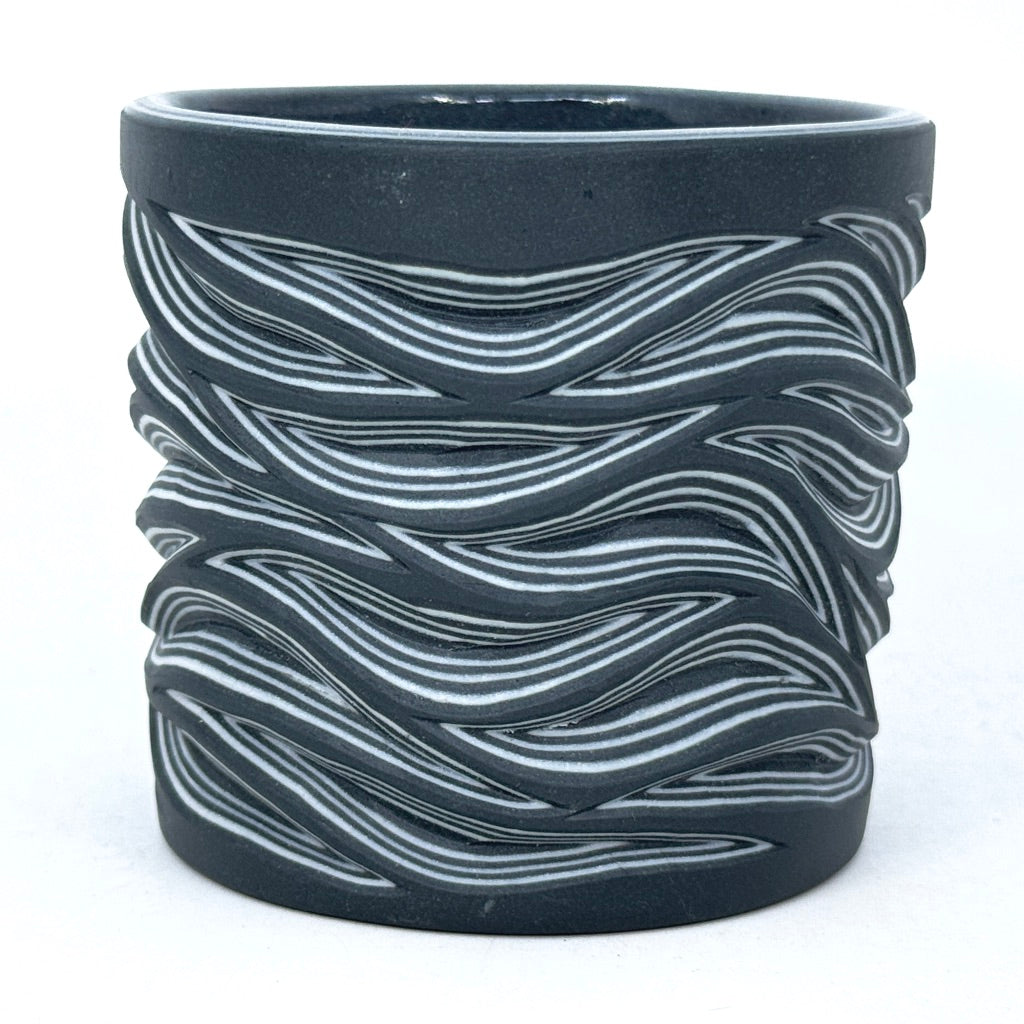 Black and White Flow Carving 7-Layer Tumbler