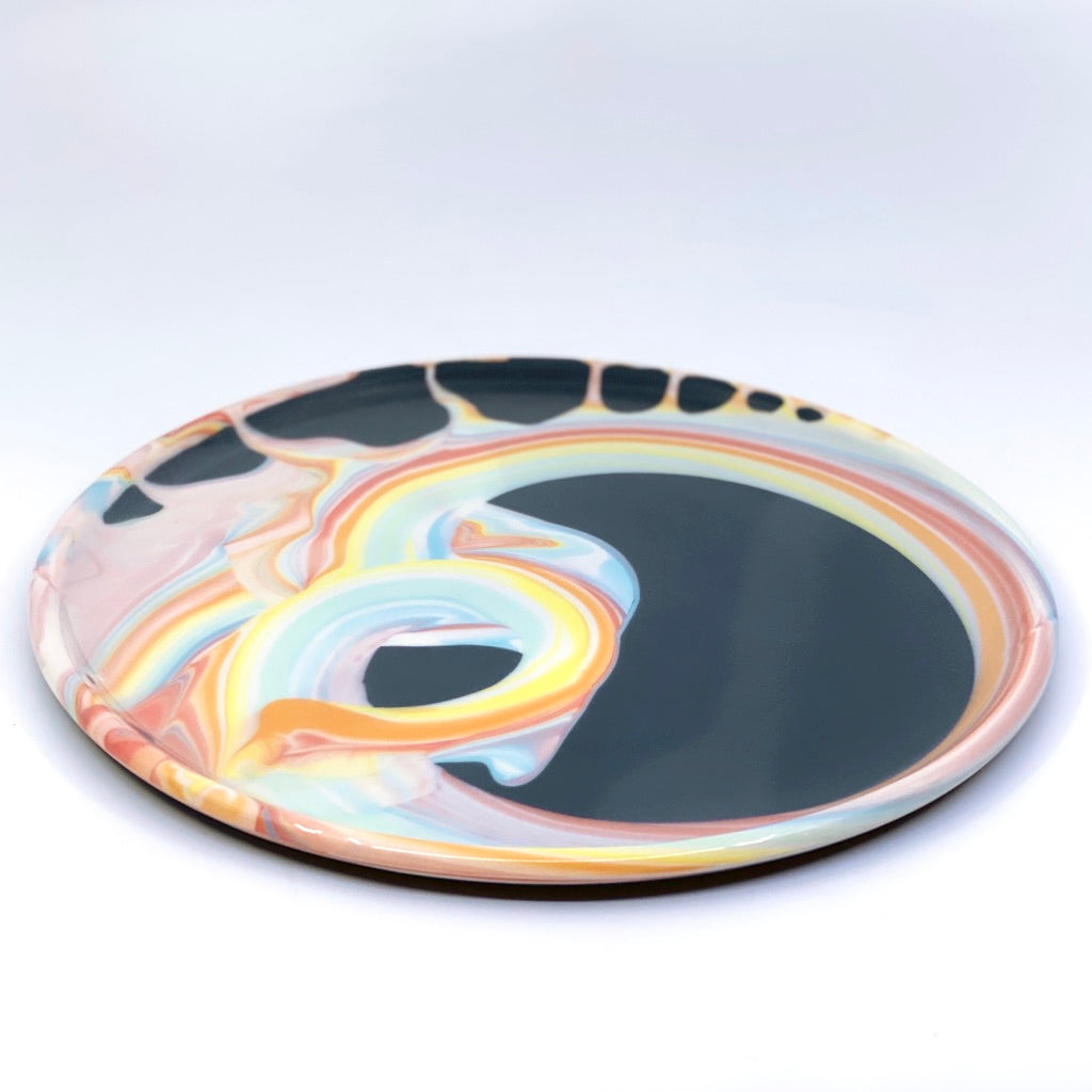 Black Splash Swirls Plate (2 Size options) *Preorder ship in 4-6 weeks*